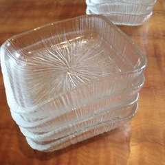 ササキガラス スクエア角ガラス皿 ”なぎさ” 3枚セットの画像