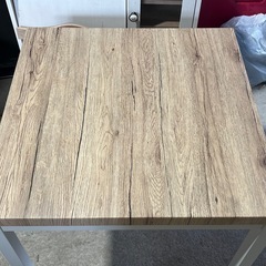 ダイニングセット　テーブル・チェア３点セット　アイリスプラザ　ホワイト／ナチュラル　ヴィンテージ風　カフェ風　北欧調の画像