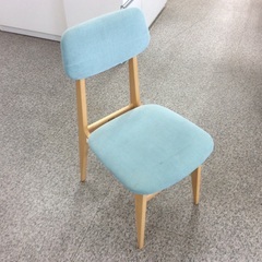 【ブルー×ナチュラル】ダイニングチェア IDEE  チェア 椅子　イス　布座面　ブルー ベージュ  の画像