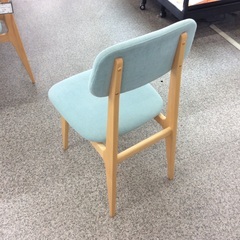 【ブルー×ナチュラル】ダイニングチェア IDEE  チェア 椅子　イス　布座面　ブルー ベージュ  の画像