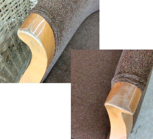 一人掛けチェア 幅63×奥行70×高さ76cm ファブリック×木 ブラウン ラウンジチェア 椅子 いす イス 札幌 西野店