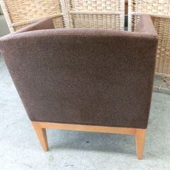 一人掛けソファ 幅69×奥行61×高さ83.5cm ファブリック×木 ブラウン ラウンジチェア 一人掛けチェア 椅子 いす イス札幌 西野店の画像