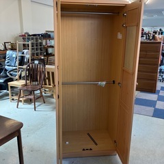 サ2511-115 マルミツ ワードローブクローゼット ナチュラル キズ汚れ有りの画像