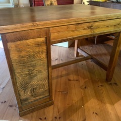 「レトロ事務机 片袖デスク W105 アンティーク 無垢材」の画像