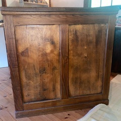 「レトロ事務机 片袖デスク W105 アンティーク 無垢材」の画像