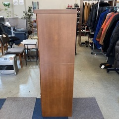 イ2511-116 ハイチェスト 6段 ダークブラウン 上下分割可 固定ネジ付き キズ汚れ有りの画像