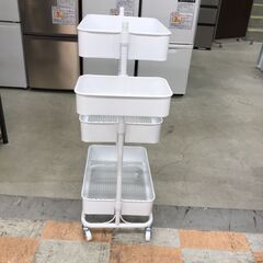 ＼家具＊家電のお店／【ｼﾞｬﾝｸﾞﾙｼﾞｬﾝｸﾞﾙ石川金沢店】3段マルチワゴン  白   W(幅)44×D(奥行き)30×H(高さ)86cmの画像