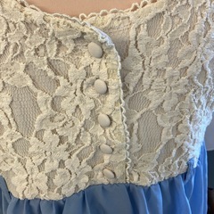 K2511-117 mysty woman ワンピース ノースリーブ 花柄 アイボリー パステルブルー 汚れ有りの画像