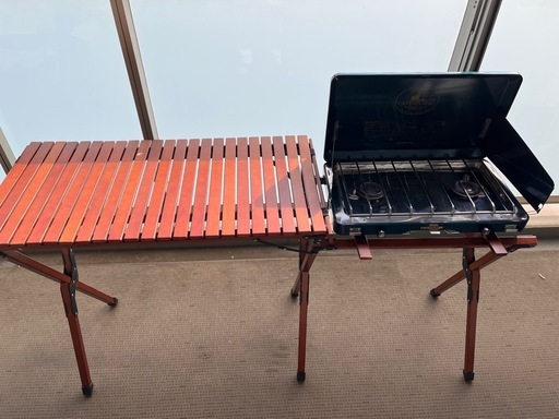 折りたたみ式　ウッドロールキッチンテーブル FIELDOOR