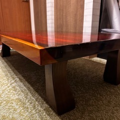 花梨一枚板 座卓／ローテーブル 高級木製テーブル 和モダン  の画像