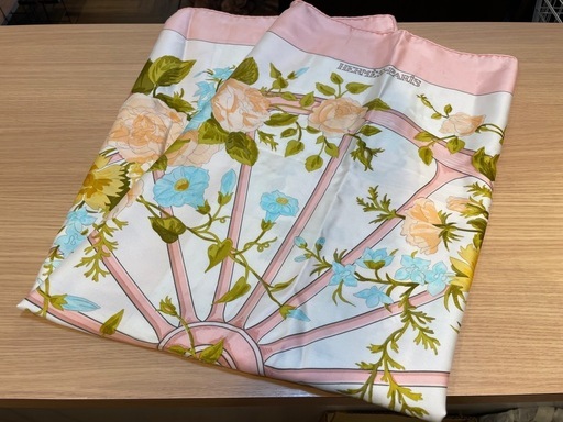 D7048【エルメス】カレ90 ロマンティック 大判 スカーフ