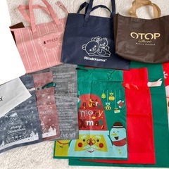不織布バッグ ラッピング袋 クリスマス リラックマ などの画像