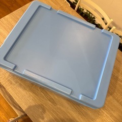 【美品】青色フタ付き収納ボックス 2個セットの画像