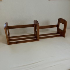 木製 スライド式 伸縮 卓上 ブックスタンド 本立ての画像