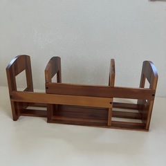 木製 スライド式 伸縮 卓上 ブックスタンド 本立ての画像