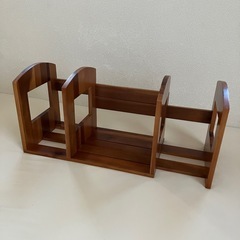 木製 スライド式 伸縮 卓上 ブックスタンド 本立ての画像