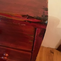 アンティーク 4段チェスト/タンス W85 古木材 ペイント家具 店舗什器にもの画像