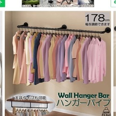 ハンガーパイプ　黒　の画像