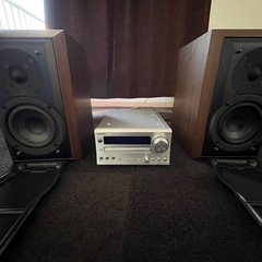🔊【ONKYO CR-D2 ＋ KENWOOD LS-1001 スピーカー2台セット】高音質・動作確認済みの画像