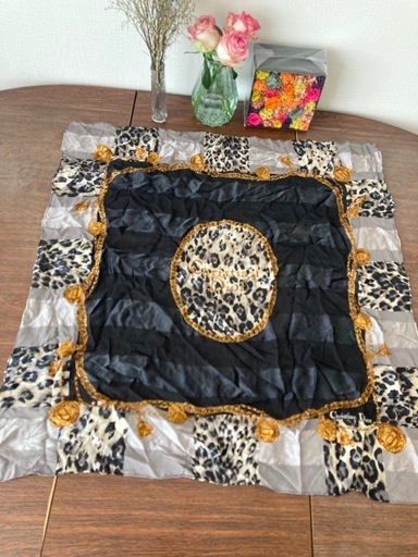 Christian Dior ディオール スカーフ レトロ レオパード柄