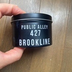 未使用　難あり　小物入れ　メンズ　男前　ボストン　黒　メンズ　インテリア　植木鉢　プランター　リメ缶　ガーデン雑貨　パーツ　缶ケース　アンティーク　雑貨　インテリアの画像