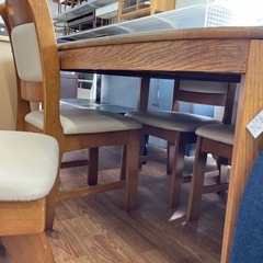 ダイニング5点セット 日進木工 キズヨゴレ有り ブラウン【取りに来れる方限定】の画像