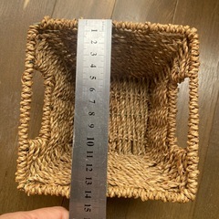 小物入れ　取手付き　ナチュラル　ケース　アンティーク　レトロ　 バスケット　 かご カゴ インテリア 籠 ディスプレイ　編み　収納　インテリア　雑貨　アンティークの画像