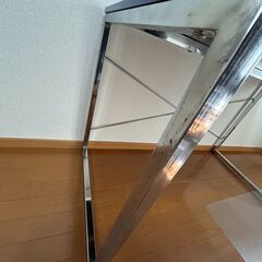 シンプルワークデスク 幅120cm×奥行60cm 鏡面仕上げ／パソコンデスク・学習机・ゲーミングデスクの画像