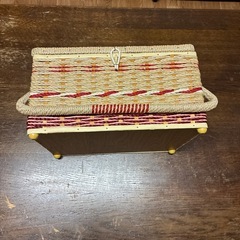 レトロポップ裁縫箱　昭和レトロ　レトロ雑貨　花柄　ヴィンテージの画像