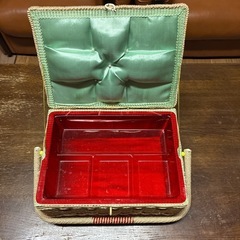レトロポップ裁縫箱　昭和レトロ　レトロ雑貨　花柄　ヴィンテージの画像