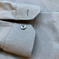 K2511-122 ノーカラー 長袖 シャツ Lサイズ ほつれ有りの画像