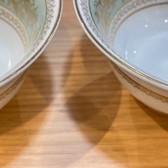 A7141【ウェッジウッド】 コロンビア セージグリーン ピオニー カップ ソーサー 2客の画像