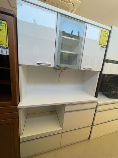 【ジャングルジャングル滋賀草津店】ジモティ来店特価‼ 食器棚 ホワイト J-251143