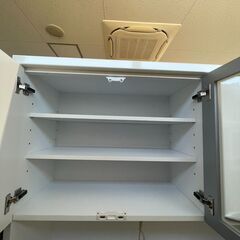 【ジャングルジャングル滋賀草津店】ジモティ来店特価‼ 食器棚 ホワイト J-251143の画像