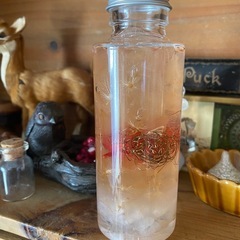 　ハーバリウム　紫陽花　置物　インテリア 薔薇　水晶　ピンク　ゴールド　小物　可愛い　ロリポップ　ゆめかわ　姫　オブジェ　置物　雑貨　アンティーク　の画像