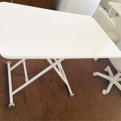 昇降テーブル　90✖️60 
ホワイトの画像
