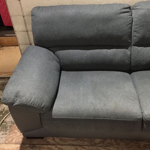 11/28　売約済み　2pソファ ラブソファ ブルー 布製 W186×D95×H86cm シミ有 25k菊ST
