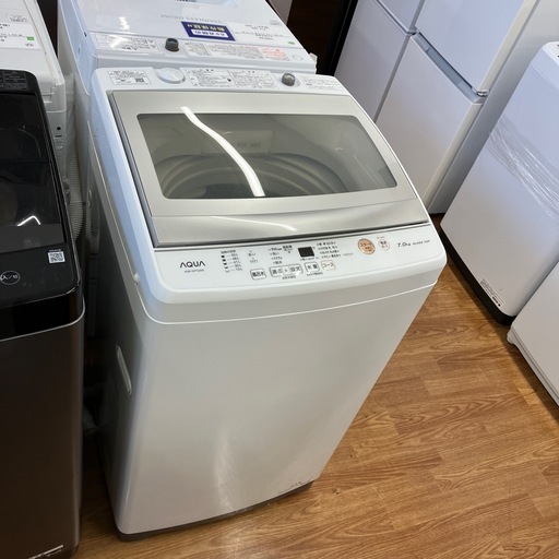 安心の6ヶ月保証付。【AQUA 全自動洗濯機 AQW-GP70J 7.0kg 2021年製】取りに来れる方限定