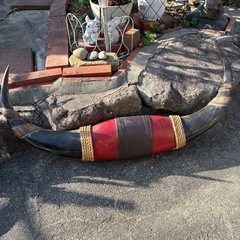 水牛の角 龍柄彫刻 民芸品 置物の画像