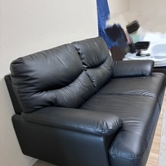 ニトリソファ（ブラック、合皮）の画像