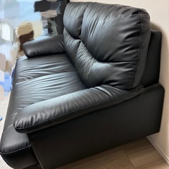 ニトリソファ（ブラック、合皮）の画像