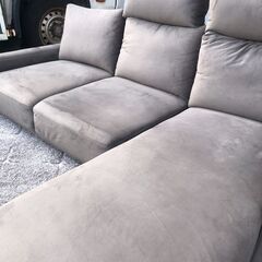 【コンテナ保管】3人掛けソファ 3人掛けベルベット調ローソファ ローソファ LOWYA 参考価格49,990円【送料に設置費込み】🚚自社配送時💳代引き可🚚(現金、クレジット、スマホ決済対応)の画像