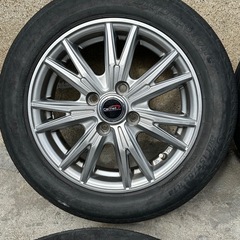 【㊗️ご成約🎊】【軽自動車用 155/65R14 BRIDGESTONE NEXTRY 2022年製タイヤ付き 社外品14インチアルミホイール 美品 14X1/2J INSET 45 4本セット 】＊平成28年式日産デイズから取り外しました。の画像