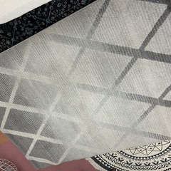 薄いグレーのモダンラグの画像