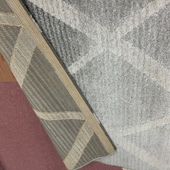 薄いグレーのモダンラグの画像