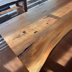 欅 テーブル幅1900高さ350 大型 一枚板！の画像
