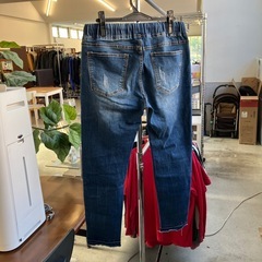 K2511-124 
JEANS TRADE MAKER ウエストゴム デニム パンツ カットオフ ダメージ汚れ有りの画像