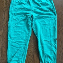 🉐古着　GAP グリーンのフード付きパーカー上下セット　Lの画像