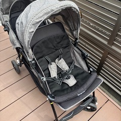 besrey グレー ダブルベビーカー 2人用の画像