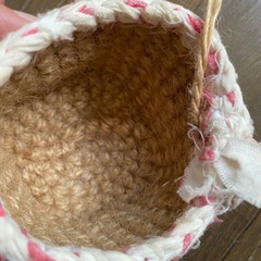 編み物　小物入れ　鉢カバー　バスケット　紐編み　かご　インテリア　 布小物入　ナチュラル雑貨 置物　ジュート　紐編み　インテリア　雑貨　の画像
